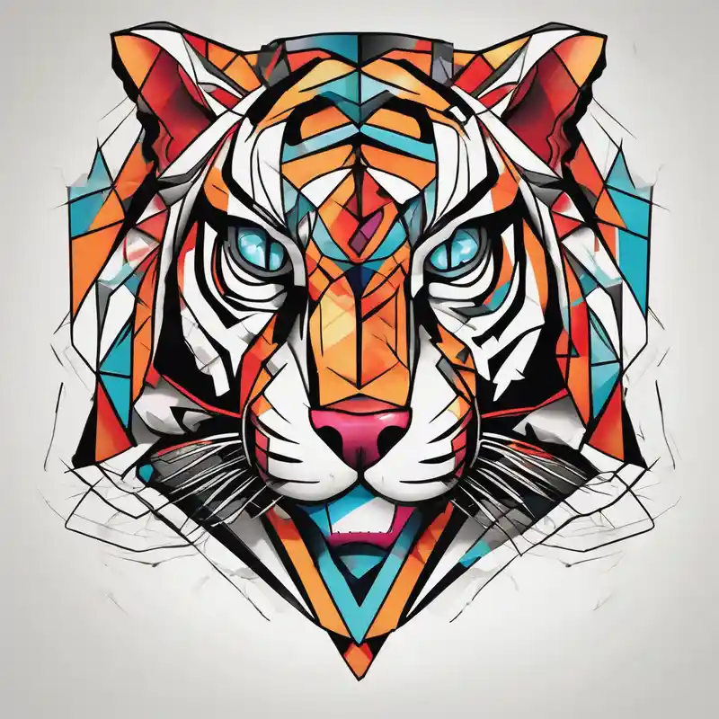a full color cubist tiger tattoo drake tattoos